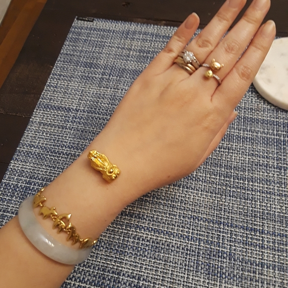 24K Pure Gold Double Pixiu 貔貅 Bracelet - Picture 8 of 13